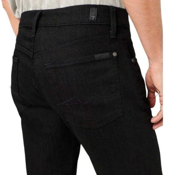 7 For All Man Kind Men's The Straight Black Slim Jeans 31 - Picture 5 of 16